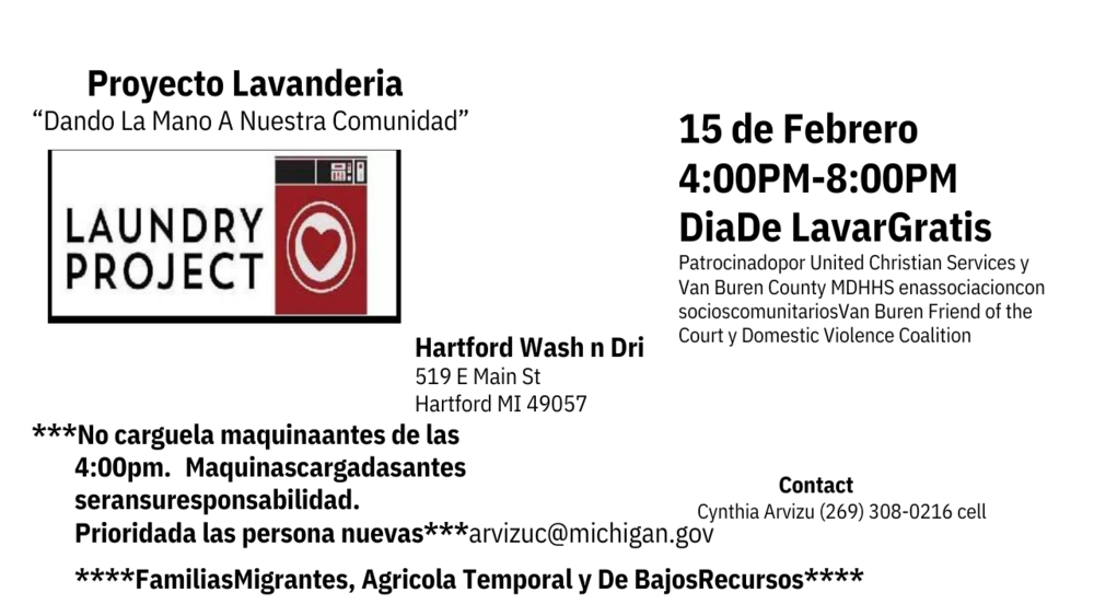Laundry Project - "Giving Our Community a Hand"