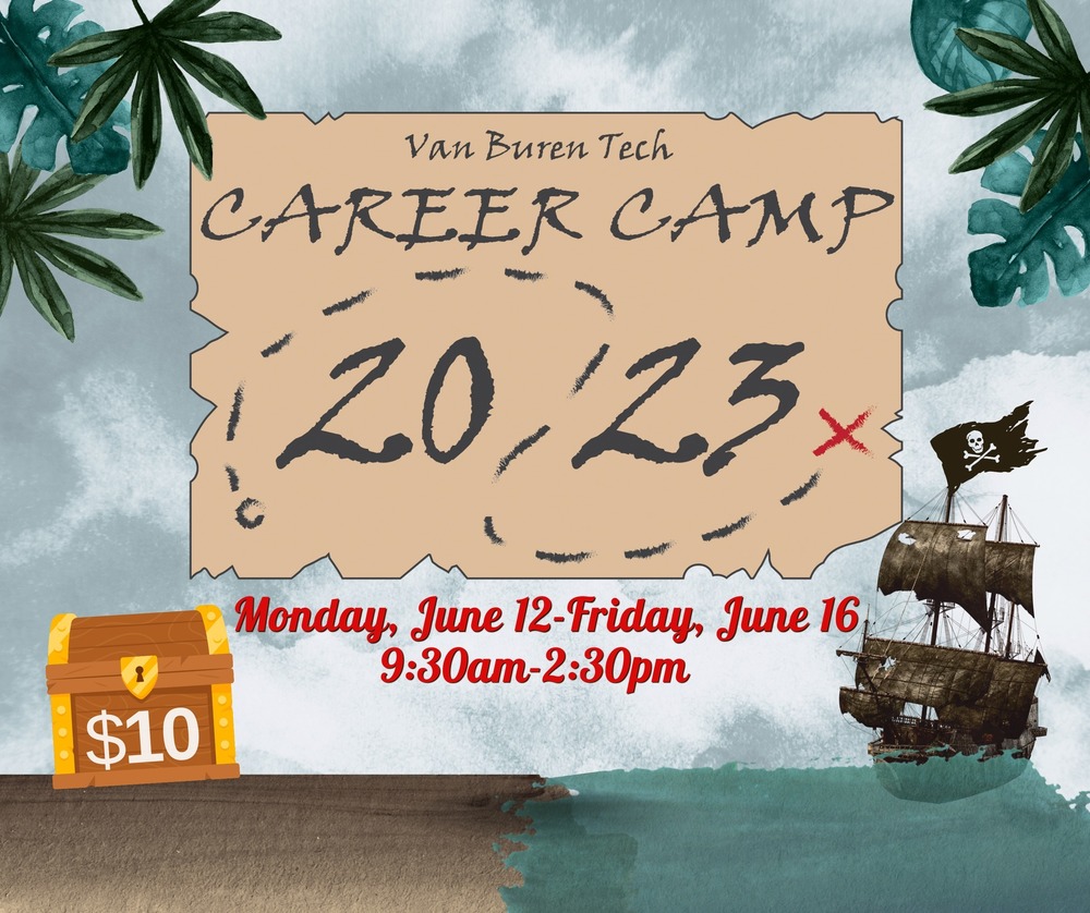 Career Camp Graphic with pirate ship