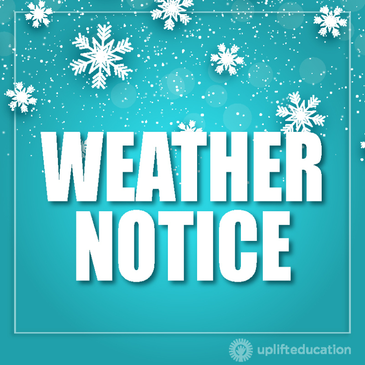 Weather notice with snowflakes